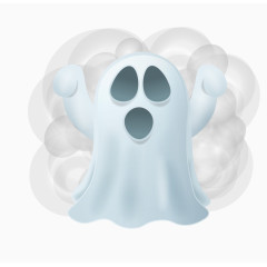 矢量白色握拳万圣节小鬼图案