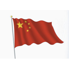 红色五星红旗飘扬