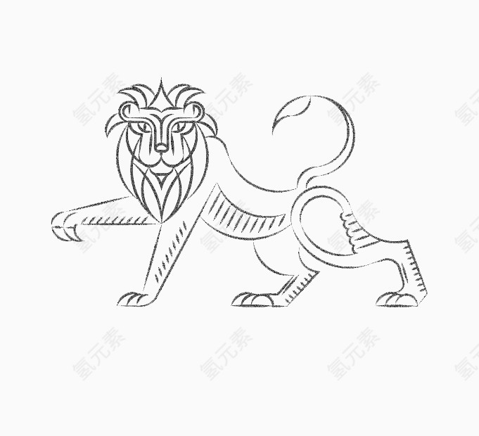 白色图案狮子