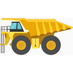 矢量扁平工程车