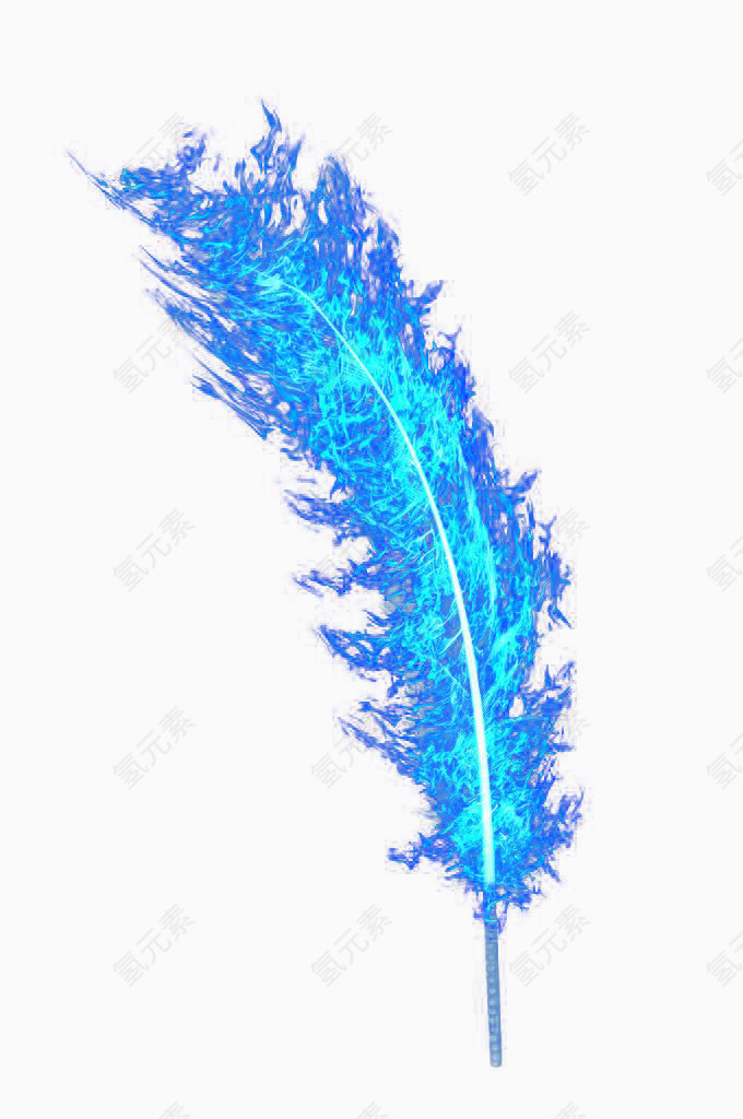 蓝色羽毛环绕光效