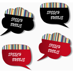 可爱彩条对话框矢量素材