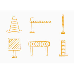 简笔画路况标志