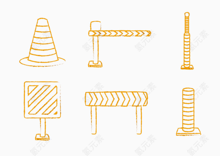 简笔画路况标志