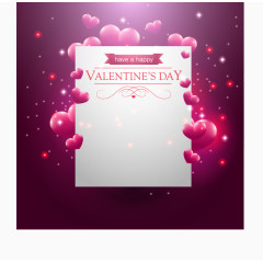 爱心气球装饰情人节卡片矢量图