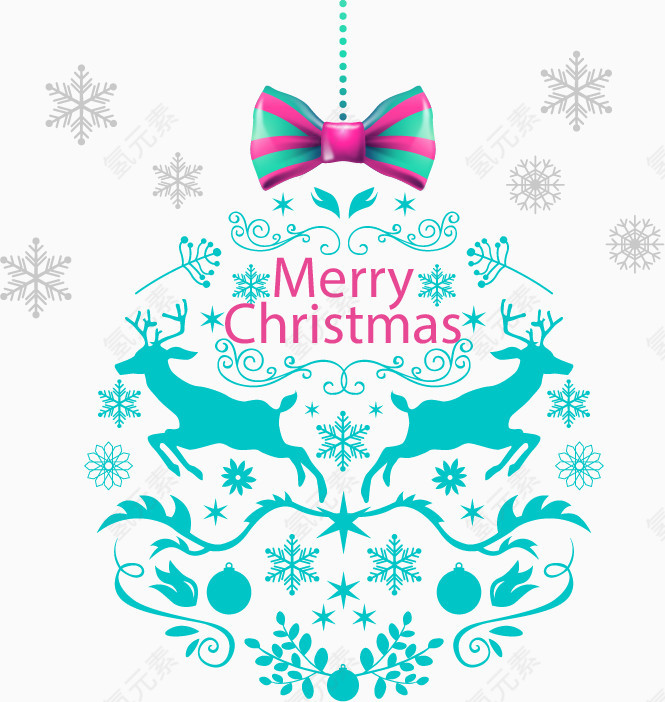 清新浪漫绿色驯鹿挂饰