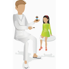 矢量医生和小女孩