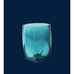 蓝色玻璃肥皂盒杯状