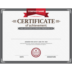 矢量灰色简约边框证书