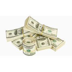 一堆现金美元