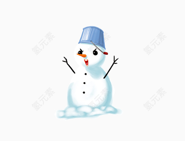 戴帽子的小雪人