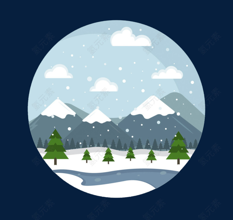 雪山矢量素材