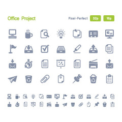 灰色办公矢量图标