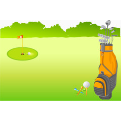 矢量手绘高尔夫球场
