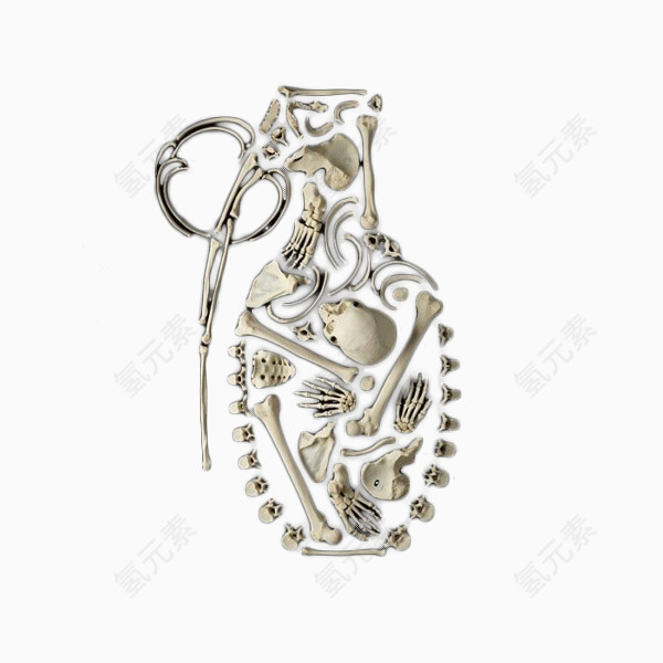 手雷的骨骼造型拼图