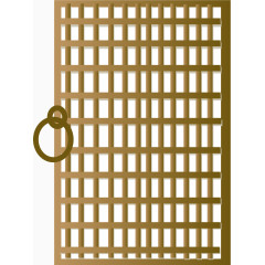 矢量手绘木格门