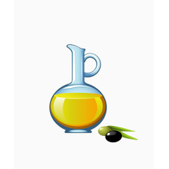矢量黄色大肚瓶装橄榄油