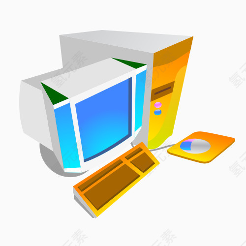 精致液晶电脑矢量图素材图