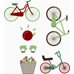 矢量植物和自行车