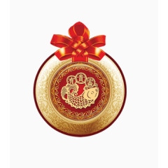 中国风富贵有余铜盘祝福结