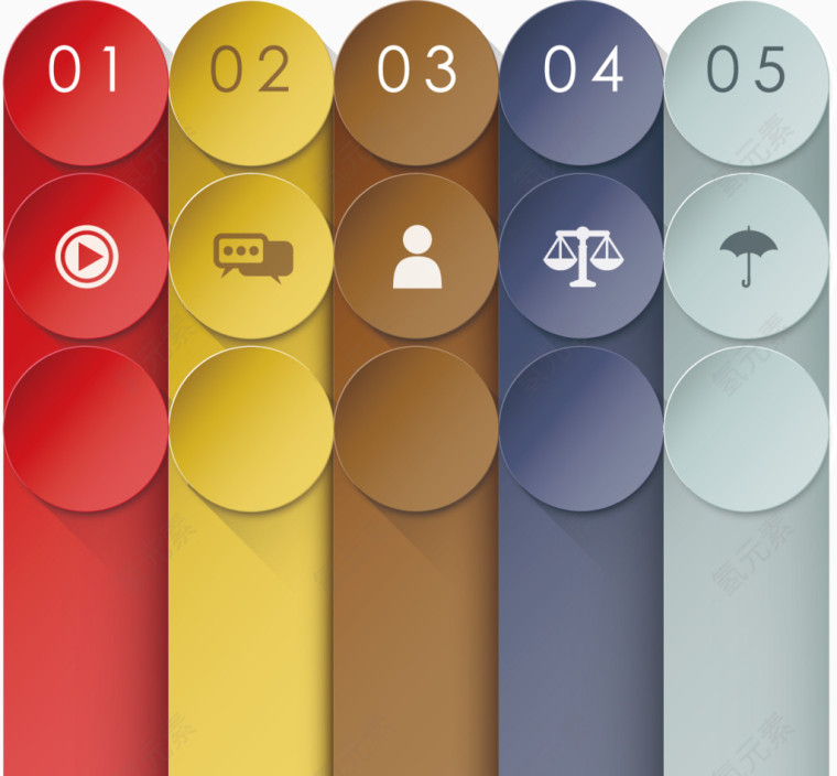 矢量创意设计圆环柱形图