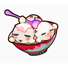 卡通手绘可爱汤圆