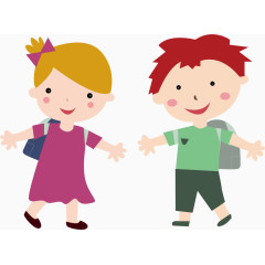 儿童上学课程元素