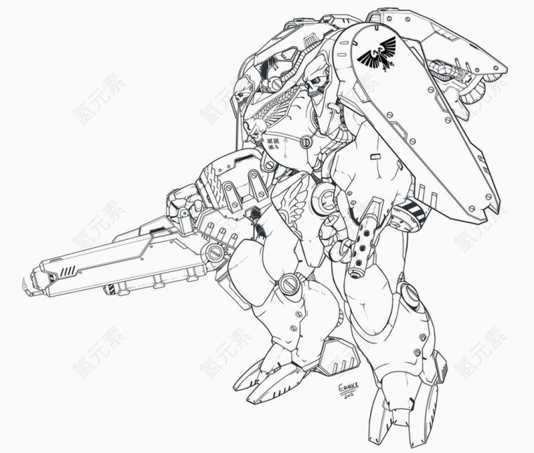 线描手绘机器人