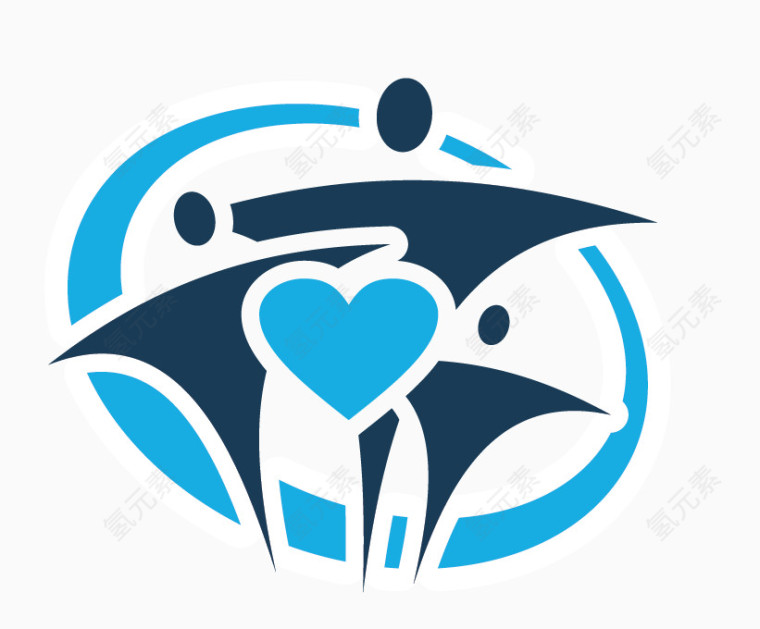 人物爱心主题标志