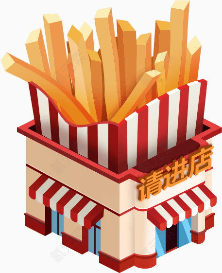 形象逼真的薯条专卖店
