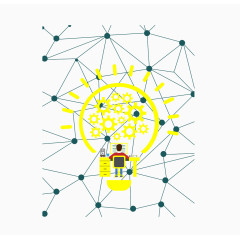 网状灯泡矢量素材