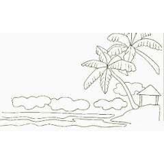 海滩简笔画
