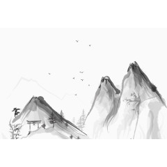 矢量水墨山水