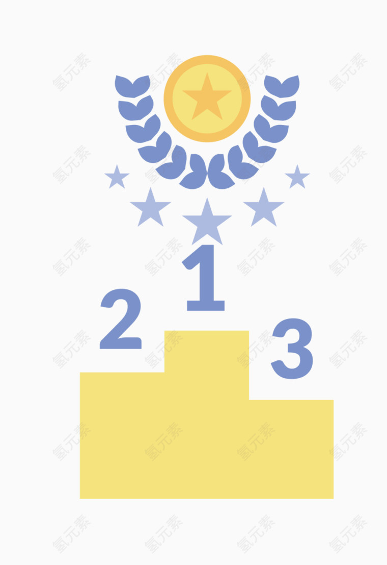 矢量手绘卡通冠军榜图案