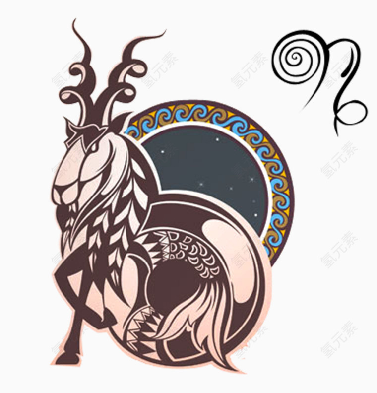 十二星座主题插画创意摩羯座