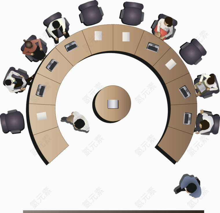 鸟瞰会议桌