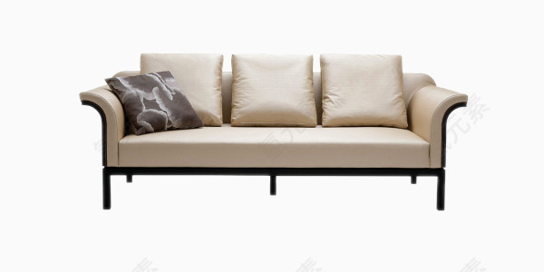 卡其色三人座沙发