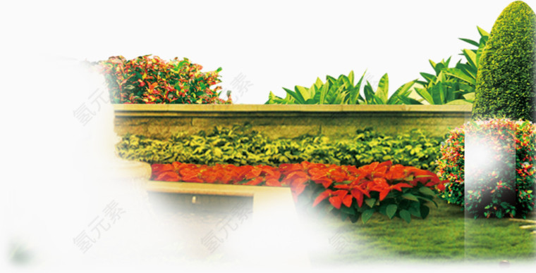 绿化花园一角实物素材