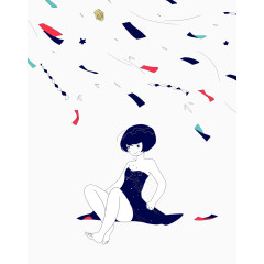 飘零的纸片与黑衣女孩