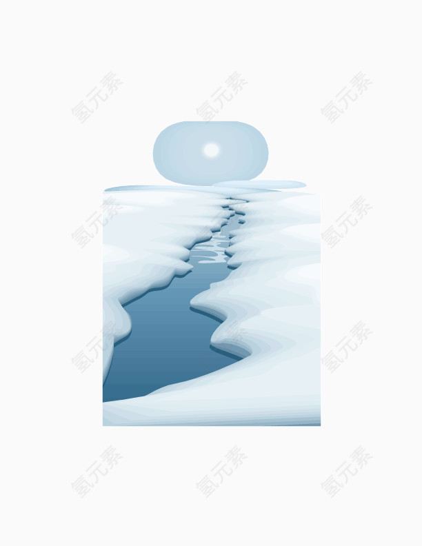 冰雪消融的初春矢量图