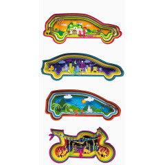 卡通人物景观图片