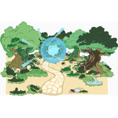 带着蓝色光的森林