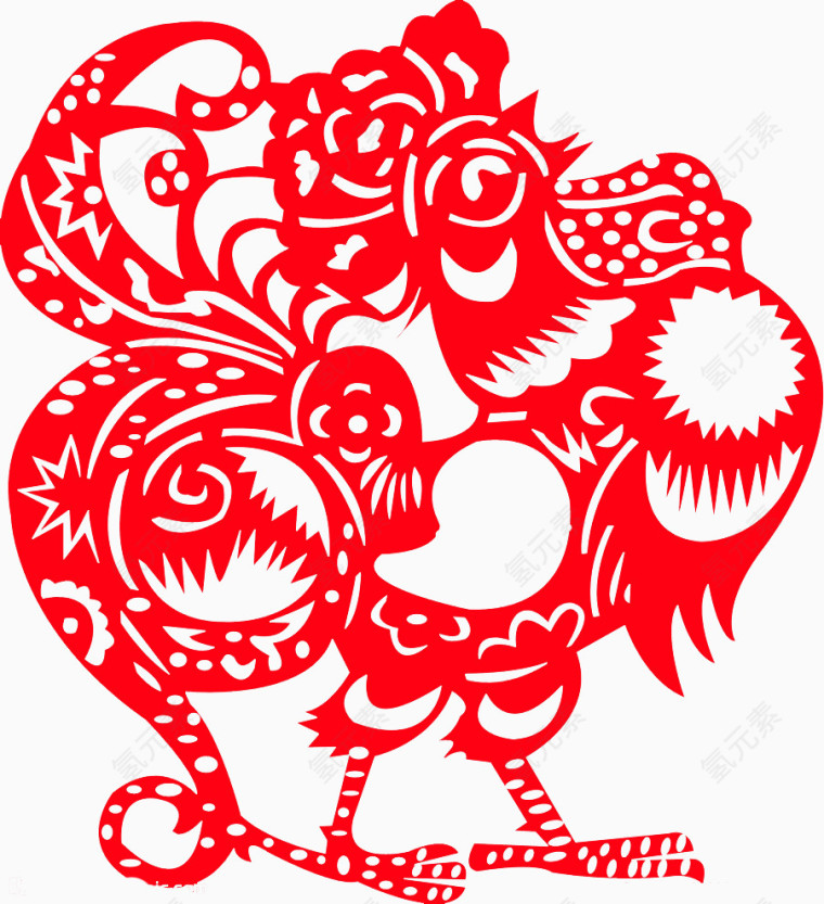 2017鸡年春节剪纸素材