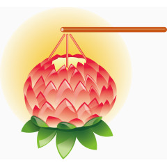 矢量莲花灯笼素材