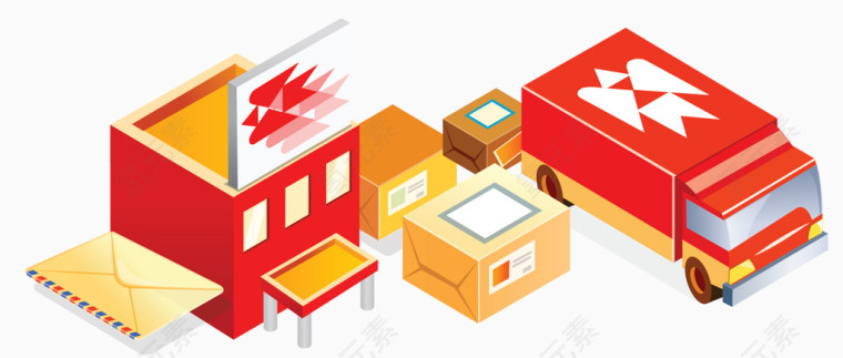 矢量快递点素材