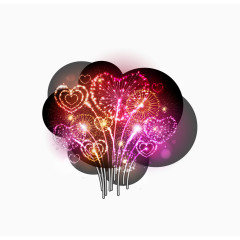 彩色节日爱心烟花