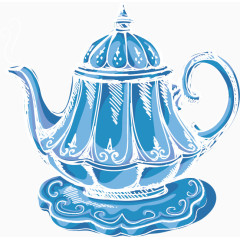 矢量手绘茶壶