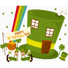 矢量创意帽子建筑