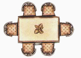 彩平图户型图手绘复古餐桌