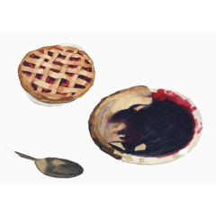 手绘的果酱华夫饼